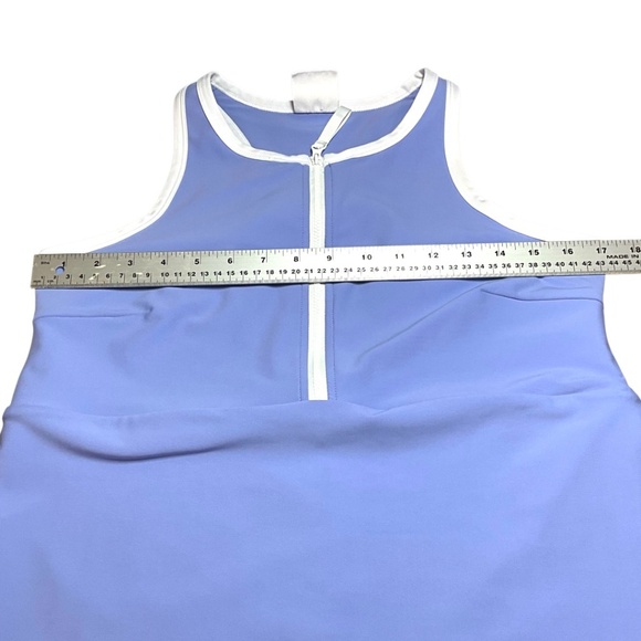 SAGE COLLECTIVE Periwinkle Sport / Tennis Dress w/ Shorts 1/4 Zip Front Sz L - Picture 7 of 13